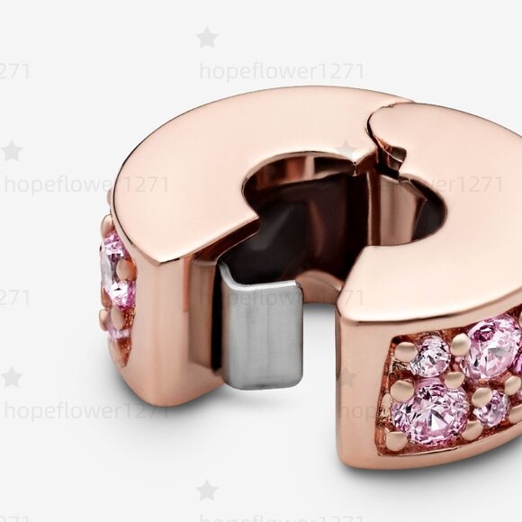 Pandora Pink Pavé Clip Charm - Picture 4 of 5